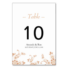 Floral Beige Table Kaart Number