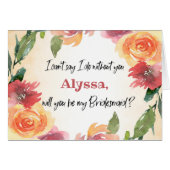 Floral, ben je mijn Bridesmaid Folded Card (Voorkant Horizontaal)