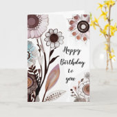 Floral Bericht Happy Birthday Kaart (Gele Bloem)