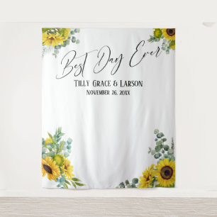 Floral Best Day Ever Photo Backdrop Wandkleed