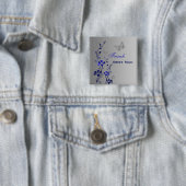 Floral Best Man Pin Vierkante Button 5,1 Cm (In situ)