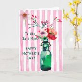 FLORAL BEST MOM MOEDERDAG KAART KARTEN (Gele Bloem)