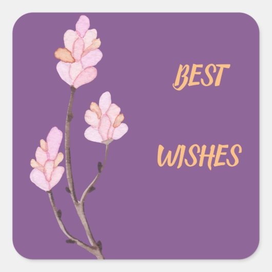 Floral Best Wishes Sticker (Voorkant)