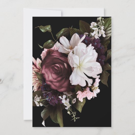 Floral Bewaar de datum, Moody Bewaar de datum Kaart (Achterkant)