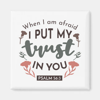 Floral Bible Verse Art 'Ik heb mijn vertrouwen in  Magneet