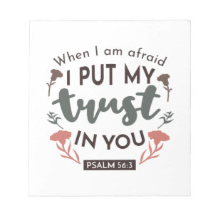 Floral Bible Verse Art 'Ik heb mijn vertrouwen in  Notitieblok