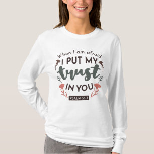Floral Bible Verse Art 'Ik heb mijn vertrouwen in  T-shirt