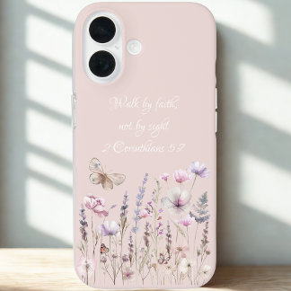 Floral Bible Verse iPhone 16 Hoesje