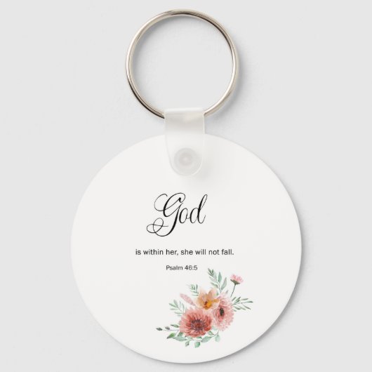 Floral Bible Verse Sleutelhanger (Voorkant)
