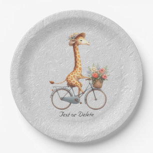 Floral Bicycle Giraffe Papier Bord