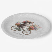 Floral Bicycle Kitten Papier Bord (Gekanteld)