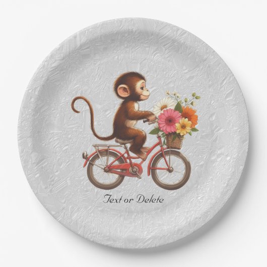 Floral Bicycle Monkey Paper Bord (Voorkant)