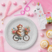 Floral Bicycle Puppy Paper Bord (Feest)