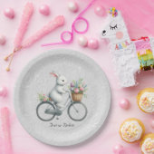 Floral Bicycle Rabbit Paper Bord (Feest)