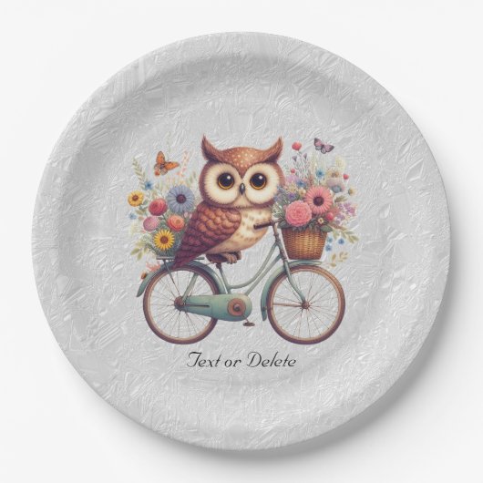 Floral Bicycle Uil Papier Bord (Voorkant)