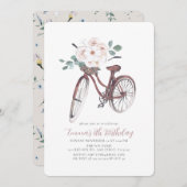 Floral Bicycle Waterverf Birthday Kaart (Voorkant / Achterkant)