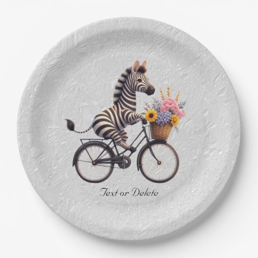 Floral Bicycle Zebra Paper Bord (Voorkant)