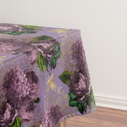  Floral bijen Damask Mauve Gold Tafelkleed (Voorbeeld)