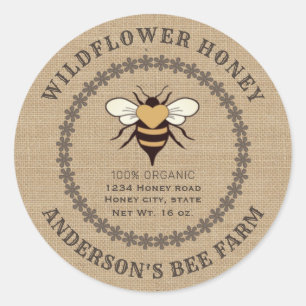 Floral bijenhonig ronde sticker