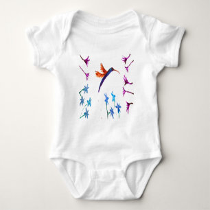 Floral Bird Art Hummingbird Romper