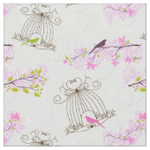 Floral Bird Cage Fabric Stof (Close Up)