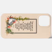 Floral Bird coque iphone avec devis Sanderson (Verso (horizontal))