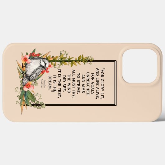 Floral Bird coque iphone avec devis Sanderson (Verso (horizontal))