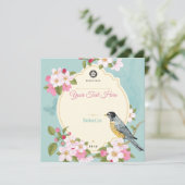 Floral/Bird Save the Date (Staand voorkant)