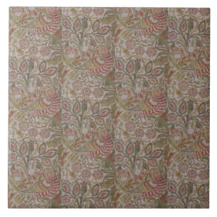 Floral Bird William Morris Dove en Roos Tegeltje