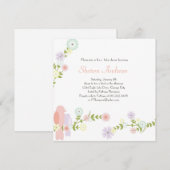 Floral Birds Baby shower Invitation Kaart (Voorkant / Achterkant)
