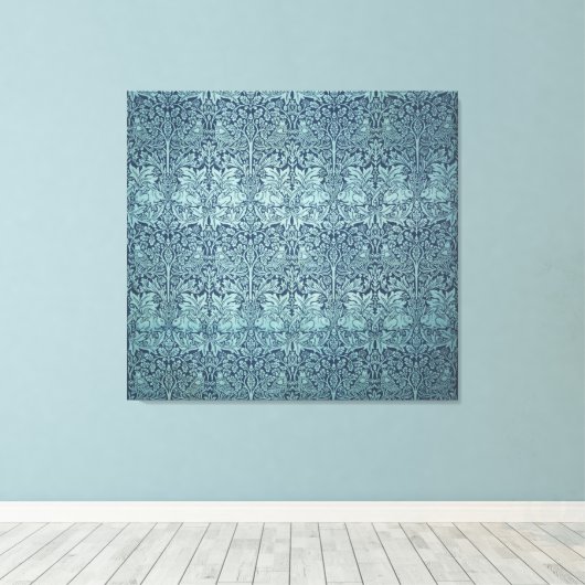 Floral Birds William Morris Brer Rabbit Canvas Afdruk (Insitu (Houten vloer))