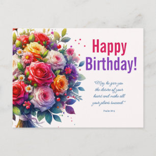 Floral Birthday Blessing Briefkaart