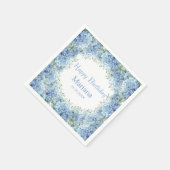 Floral Birthday Blue Hydrangeas Waterverf Servet (Hoek)