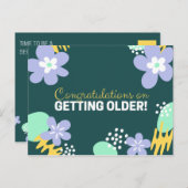 Floral Birthday Briefkaart (Voorkant / Achterkant)