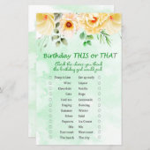 Floral Birthday Dit of dat spel (Voorkant / Achterkant)