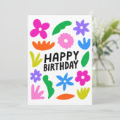 Floral Birthday Feestdagenkaart (Staand voorkant)