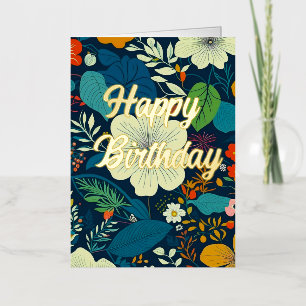 Floral Birthday Folie Wenskaart