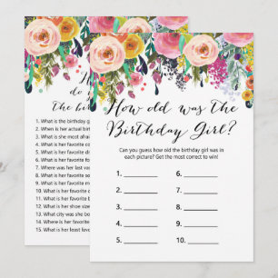 Floral Birthday Games x2 - telefoonspel   Wie weet Kaart