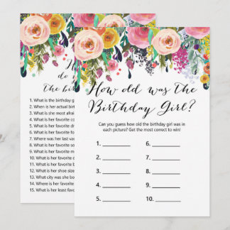 Floral Birthday Games x2 - telefoonspel | Wie weet Kaart