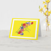 Floral Birthday-kaart Kaart (Gele Bloem)