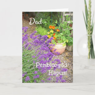 Floral Birthday Kaart voor vader, Welsh Greeting