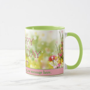 Floral Birthday Mok - PERSONALIZE - GARDEN