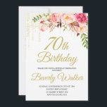 Floral Birthday Party 70th Birthday Invitation<br><div class="desc">Floral Birthday Party 70th Birthday Invitation Célébrez un anniversaire d'étape spécial avec cette belle invitation de fête d'anniversaire botanique rose aquarelle qui comporte des bordures florales de chaque côté du texte élégamment placé. Les couleurs comprennent le rose pâle, le rouge bordeaux profond et le prune mélangés à la verdure éthérée...</div>