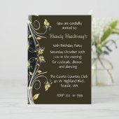 Floral Birthday Party Invitation Kaart (Staand voorkant)