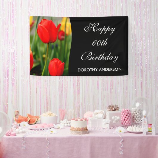 Floral Birthday Party Spandoek (Feest)