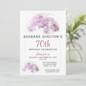 Floral Birthday Party (Waterverf van roze orchidee Kaart (Staand voorkant)