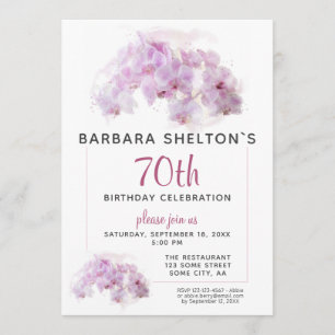 Floral Birthday Party (Waterverf van roze orchidee Kaart