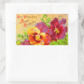  Floral Birthday Rechthoekige Sticker (Tas)