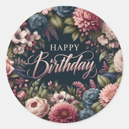Floral Birthday sticker (Voorkant)