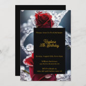 Floral Birthday Uitnodiging (Voorkant / Achterkant)